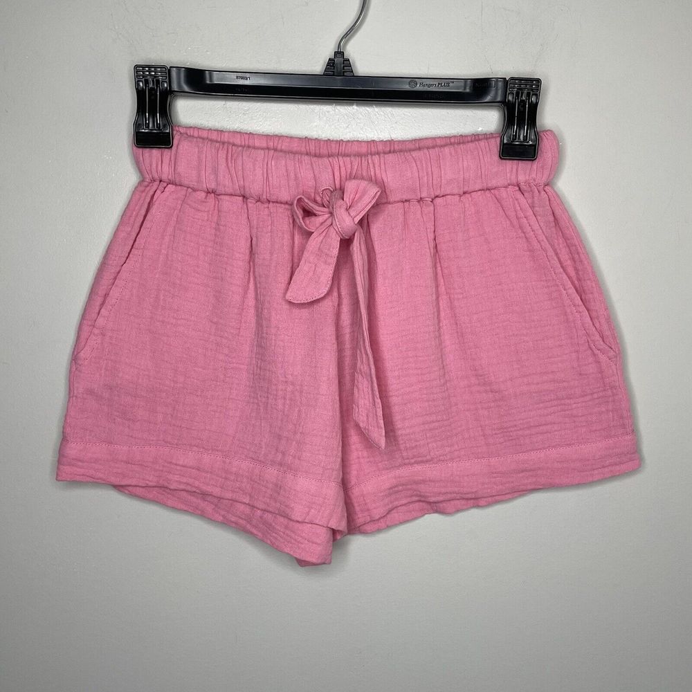 GENERATION LOVE Shorts Women XXS Pink Shane NEW 100% Cotton Elastic-Waist
